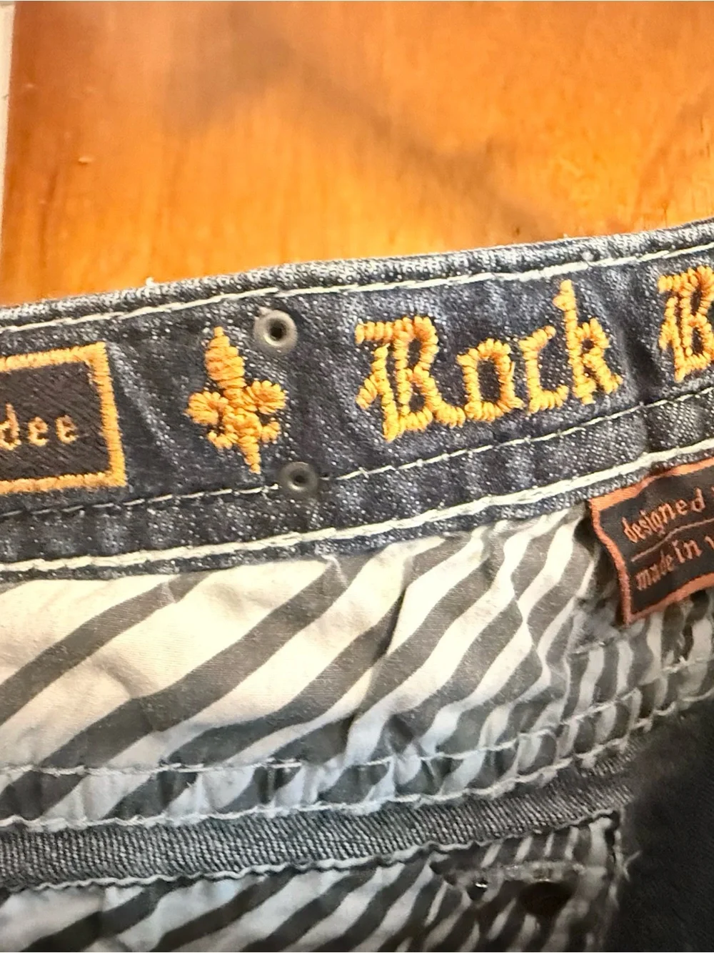 Rock Revival Light Blue Embellished Denim Shorts - Picture 6 of 7